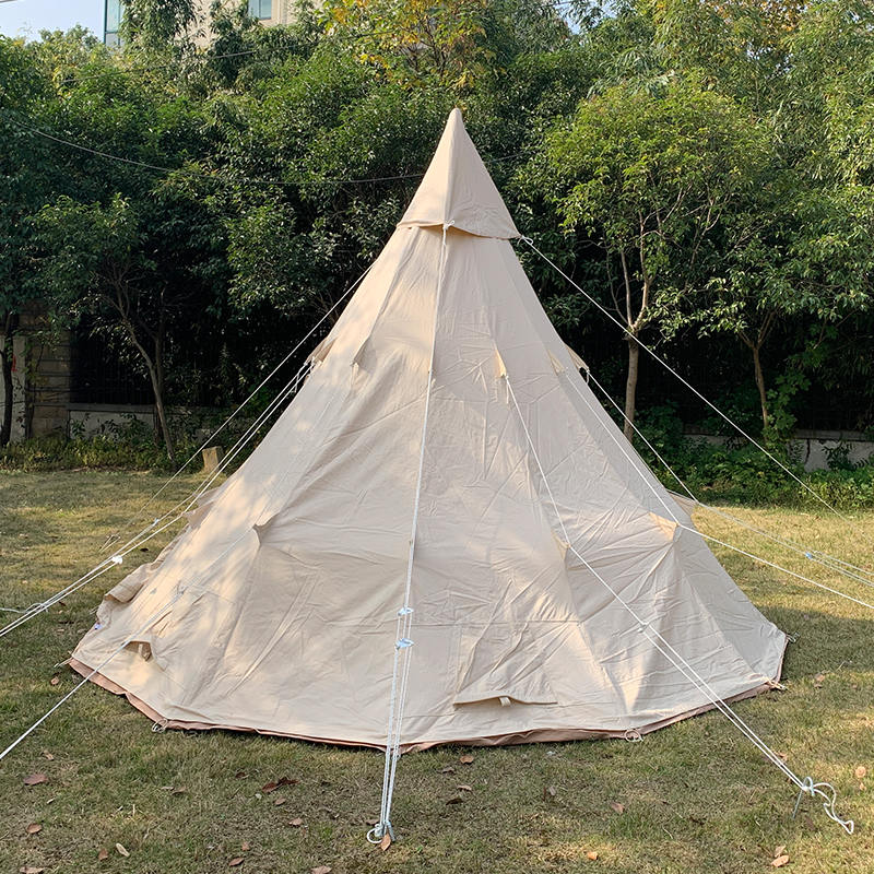 Tenda Kanvas Berkemah Keluarga Tipi Tiang Tunggal 4 Meter