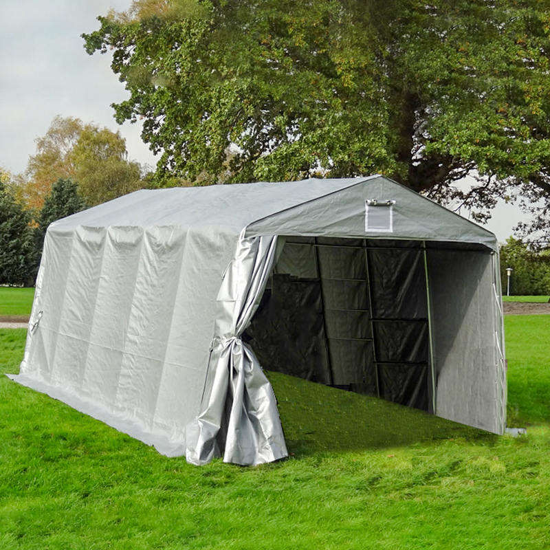 Garasi Penampungan Mobil Portabel Kanvas Tahan UV PE Tugas Berat 3,3x6,1m (11