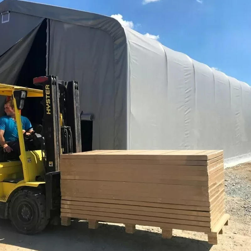 Tenda Naungan Gudang Tahan UV Tinggi Samping 8X12 4M