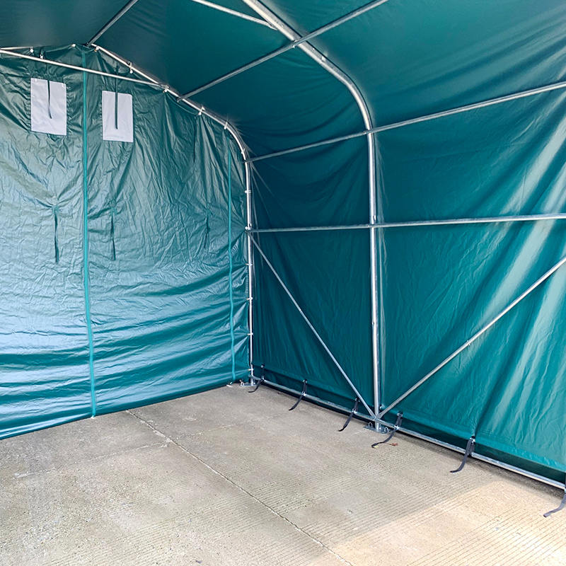 4x4m-2.6m Tempat Penampungan Naungan Padang Rumput Tempat Penampungan Kandang Penyimpanan Luar Ruangan Tugas Berat