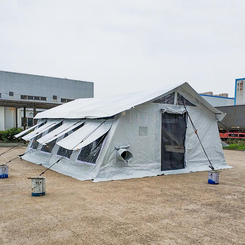 Tenda Hub Serbaguna Standar UNICEF 42m² dengan Penutup Naungan Terintegrasi/dapat dilepas