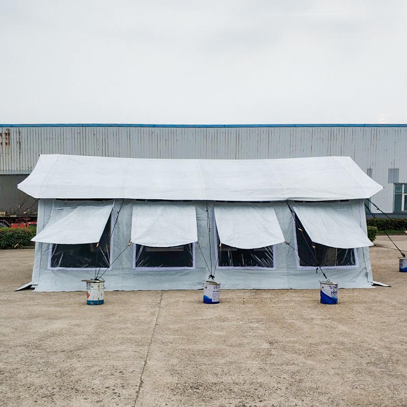 Tenda Hub Serbaguna Standar UNICEF 42m² dengan Penutup Naungan Terintegrasi/dapat dilepas