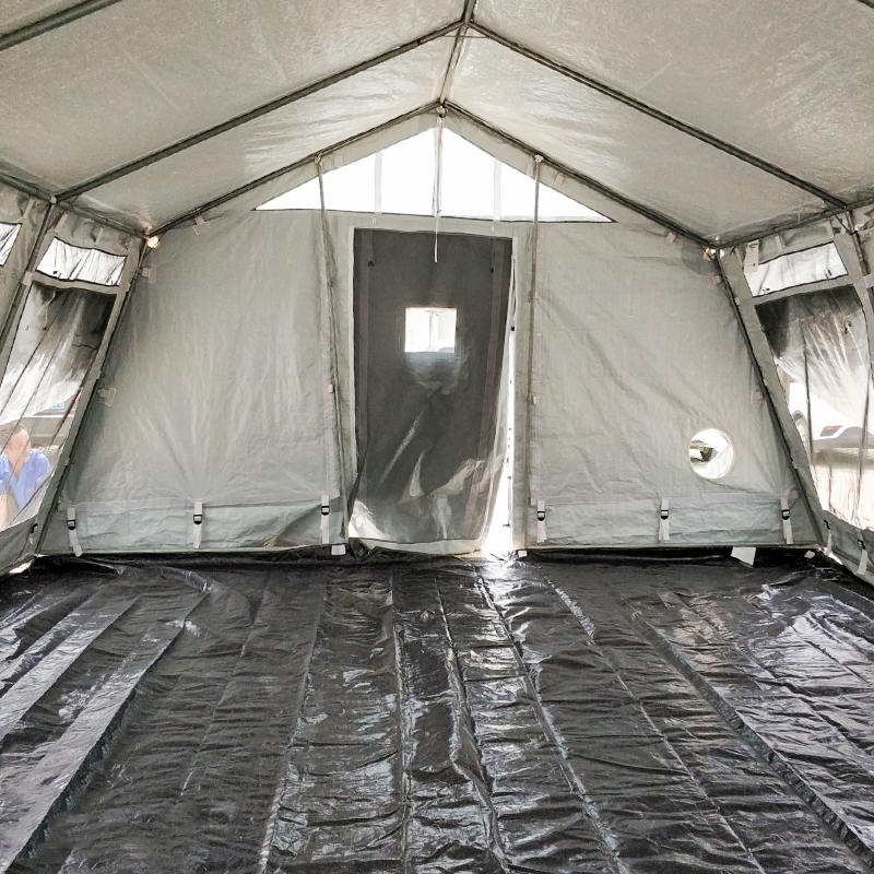 Tenda Hub Serbaguna Standar UNICEF 42m² dengan Penutup Naungan Terintegrasi/dapat dilepas