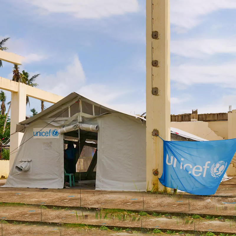 Tenda Hub Serbaguna Standar UNICEF 72m² digunakan untuk Penyimpanan, Rumah Sakit, Apotik, Sekolah, Kantor