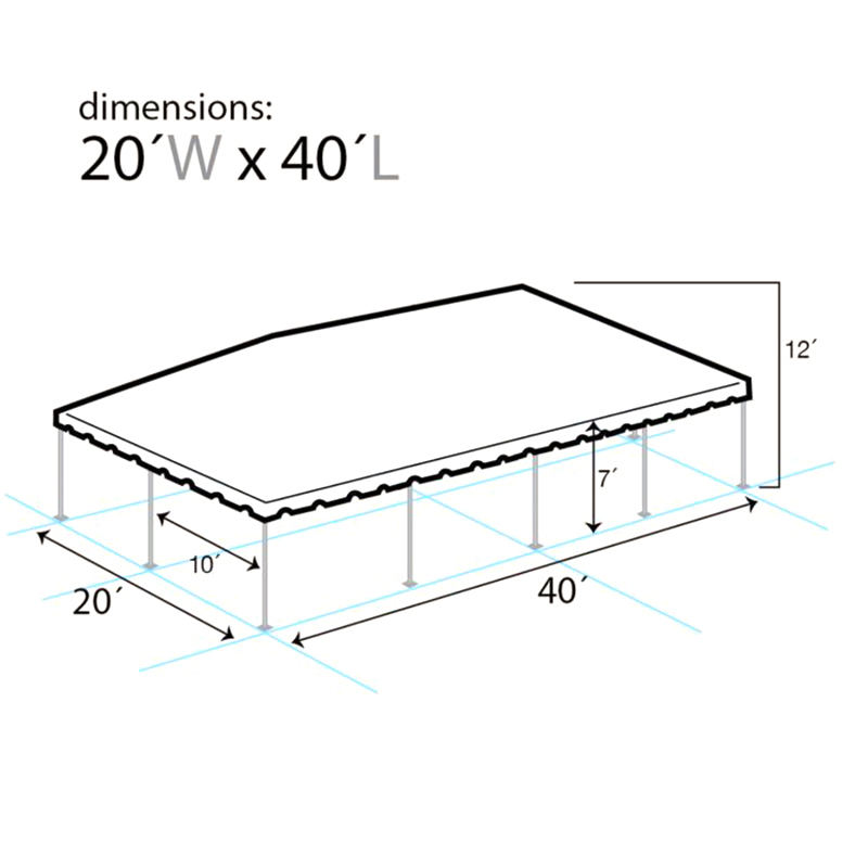Tenda Pesta PVC Tabung Aluminium Tunggal Rangka Pantai Barat 20