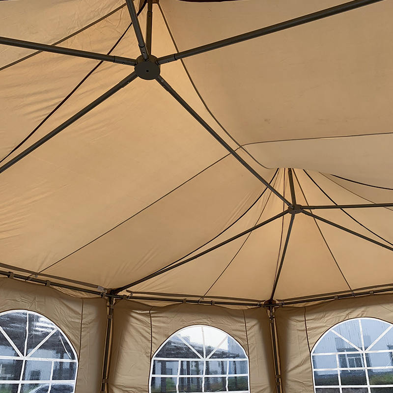 Tenda Gazebo Paviliun Pesta PVC Tahan Air Pagoda Oktagonal Tradisional 5X6.8M