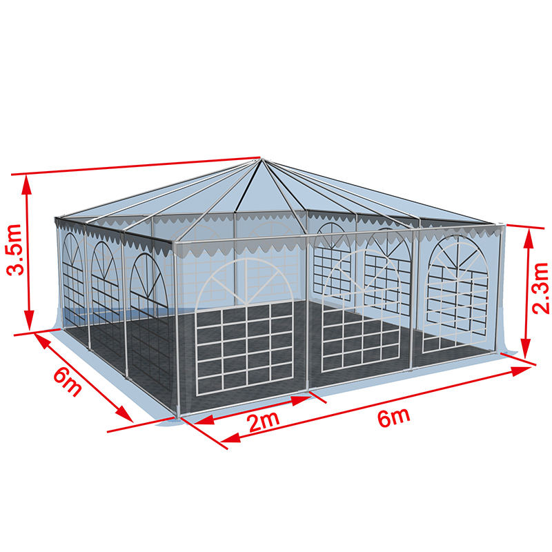 Tenda Kanopi Pop Up PVC Tenda Pagoda 6x6-2.3m