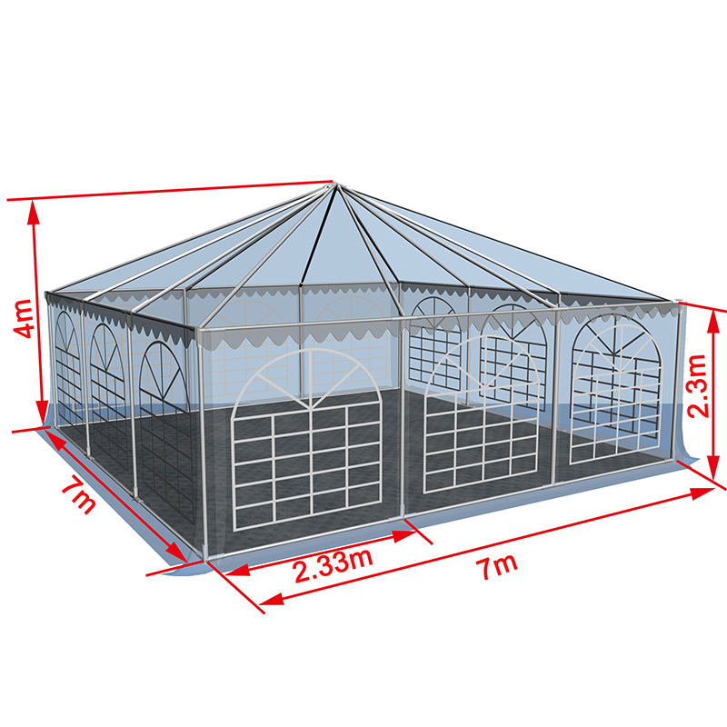 Tenda Paviliun Portabel Tenda Gazebo Pagoda Tugas Berat 7x7-2.3m