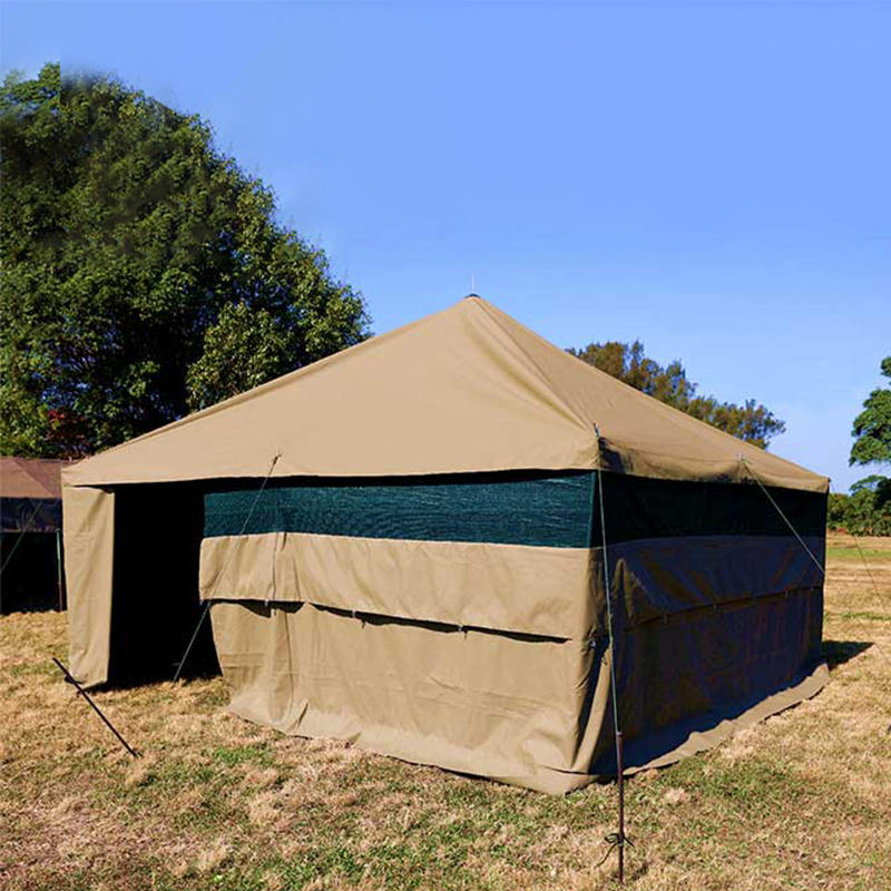 Tenda Tentara Kanvas 5x5m 8-12 Orang Tenda Bantuan Bencana