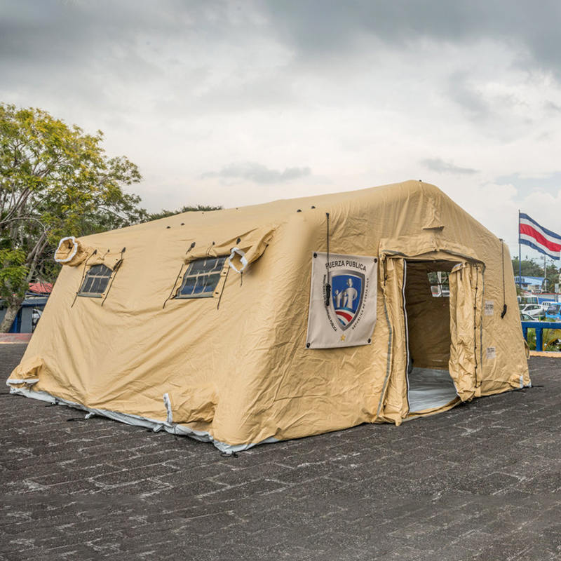 5.6x5.15m Tempat Penampungan Tiup Tekanan Rendah Serbaguna Kecil Penyebaran Cepat