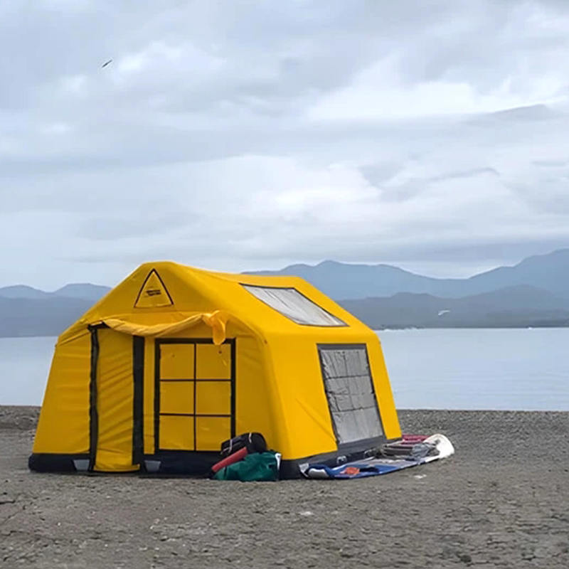 Tenda Kemah Tiup Tahan Api dan Anti Bakteri Glamor Empat Musim 8-10 Orang