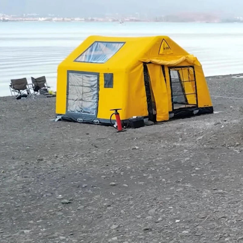 Tenda Kemah Tiup Tahan Api dan Anti Bakteri Glamor Empat Musim 8-10 Orang