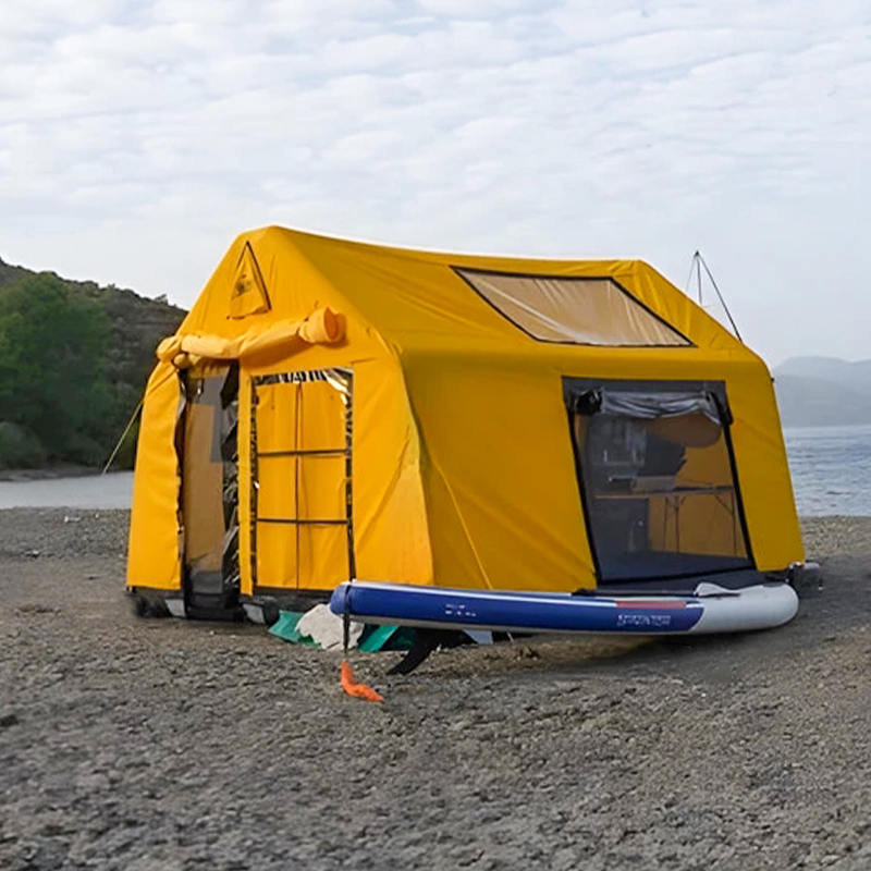 Tenda Kemah Tiup Tahan Api dan Anti Bakteri Glamor Empat Musim 8-10 Orang