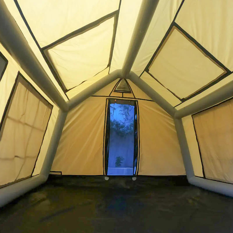 Tenda Kemah Tiup Tahan Api dan Anti Bakteri Glamor Empat Musim 8-10 Orang