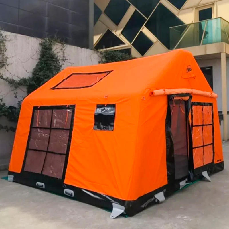 Tenda Kemah Tiup Tahan Api dan Anti Bakteri Glamor Empat Musim 8-10 Orang