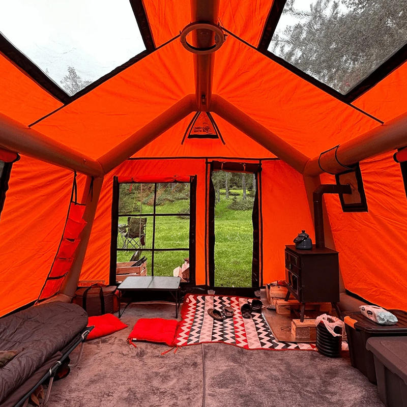 Tenda Kemah Tiup Tahan Api dan Anti Bakteri Glamor Empat Musim 8-10 Orang