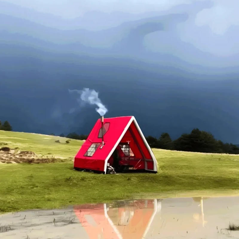 Tenda Udara Tiup Tahan Air Empat Musim 8-10 Orang untuk Berkemah