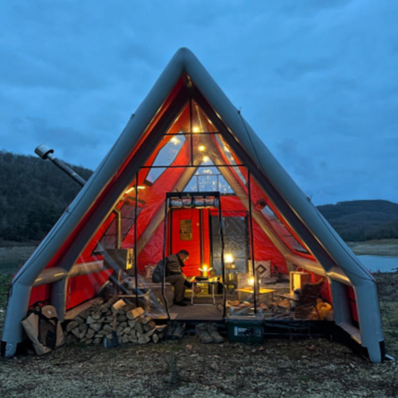 Tenda Udara Tiup Tahan Air Empat Musim 8-10 Orang untuk Berkemah